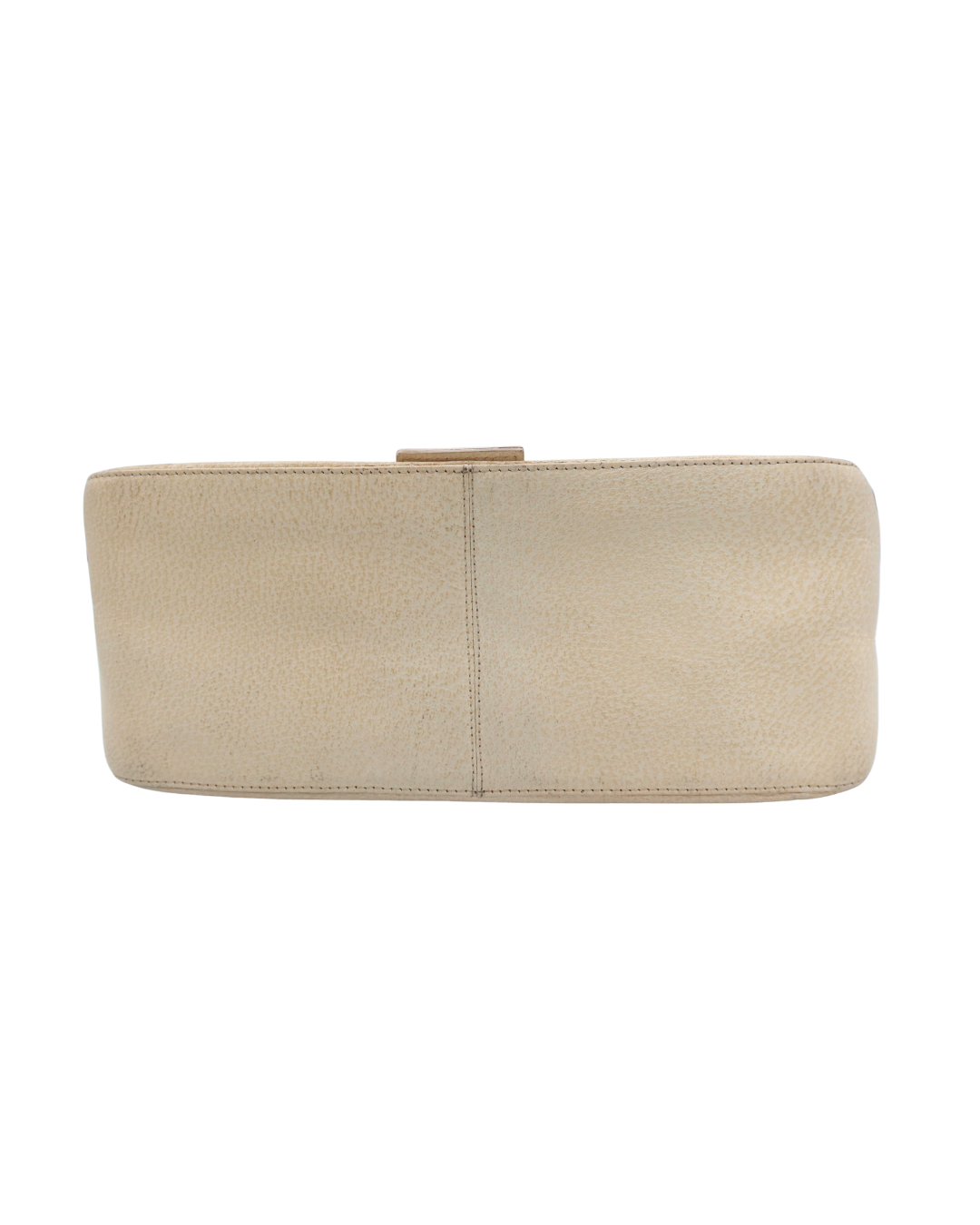 Fendi Mama Baguette Cream Speckled Leather Shoulder Bag with Pink and Gold Buckle
