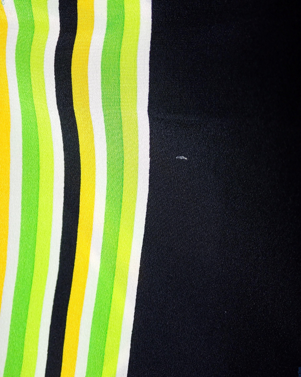 YSL Vintage Green Striped Scarf