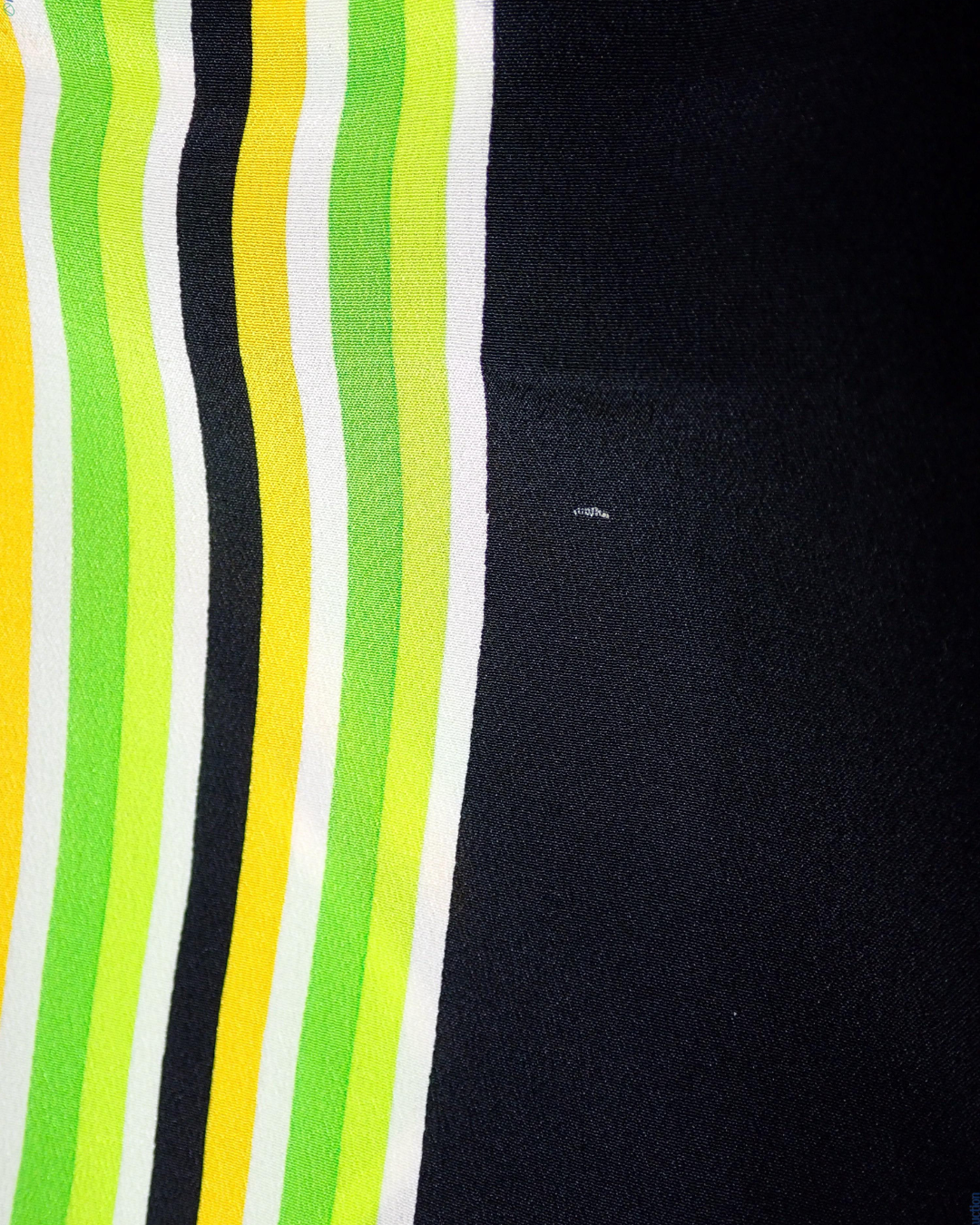 YSL Vintage Green Striped Scarf