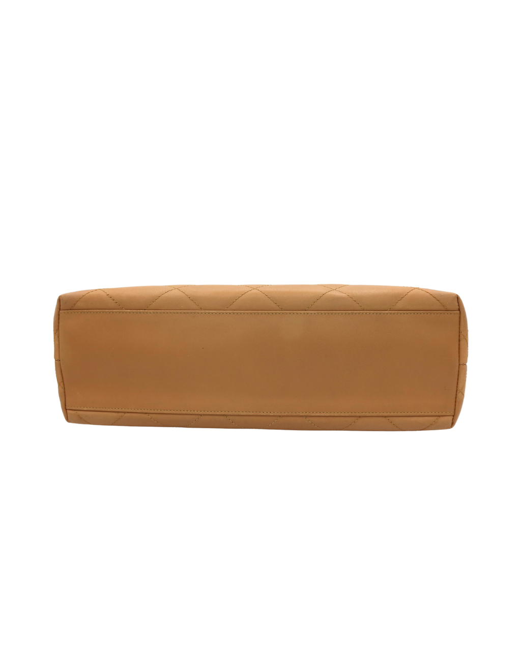 Chanel Vintage Tan Quilted Lambskin Wood Handle Bag 2000–2002