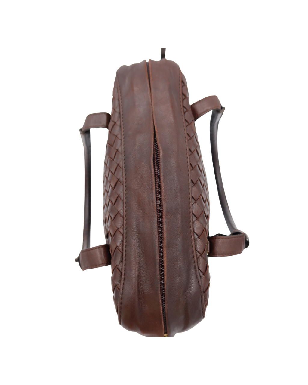 Bottega Veneta Brown Intrecciato Hand Bag with Crossbody Strap