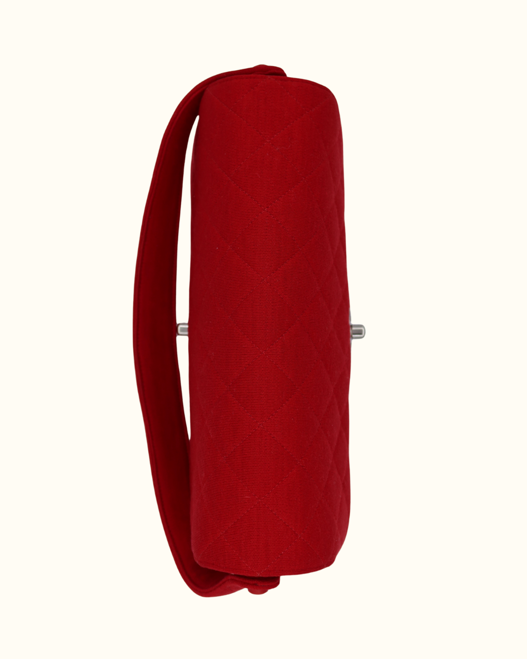 Chanel Classic Red Cotton Double Flap Bag