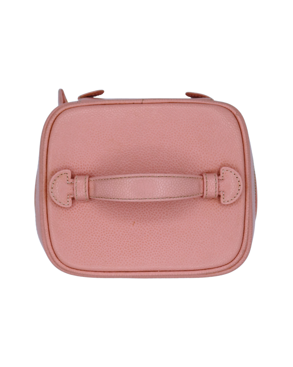 Chanel Pink Leather CC Mark Logo Vanity Bag