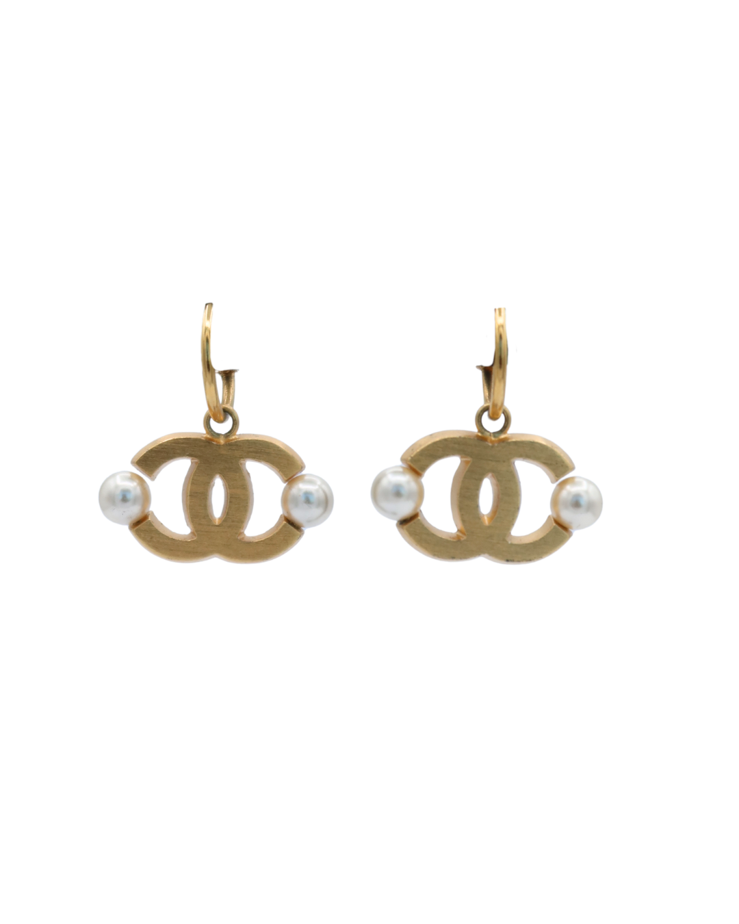 Chanel Vintage CC Logo Earrings with Faux Pearl