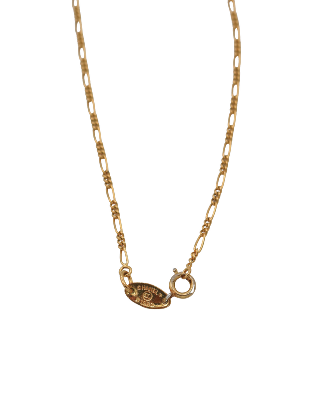 Chanel Vintage 1980s CC Logo Pendant Necklace with Thin Chain