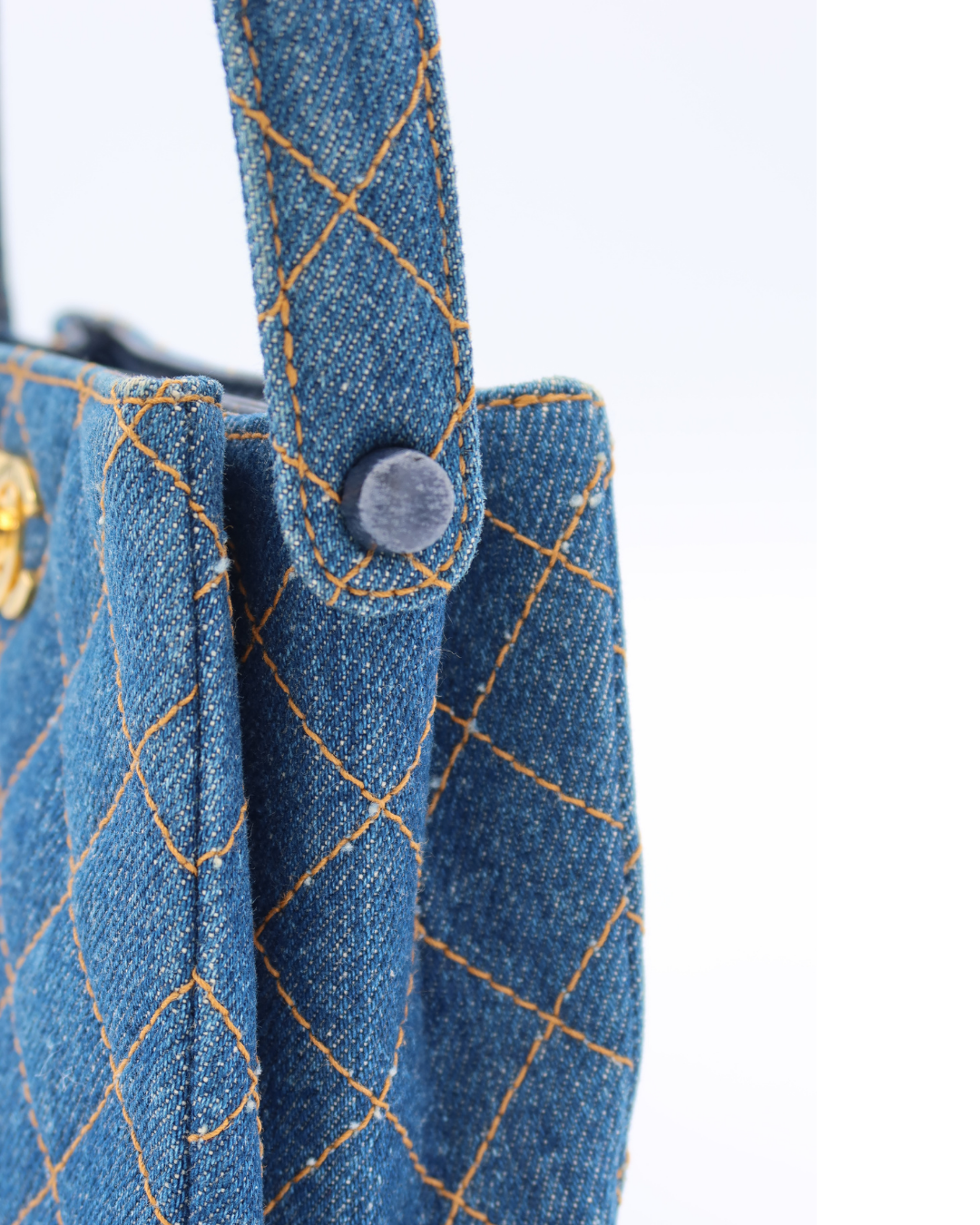 Chanel Vintage Blue Denim Matelassé Double Sided Mini Hand Bag