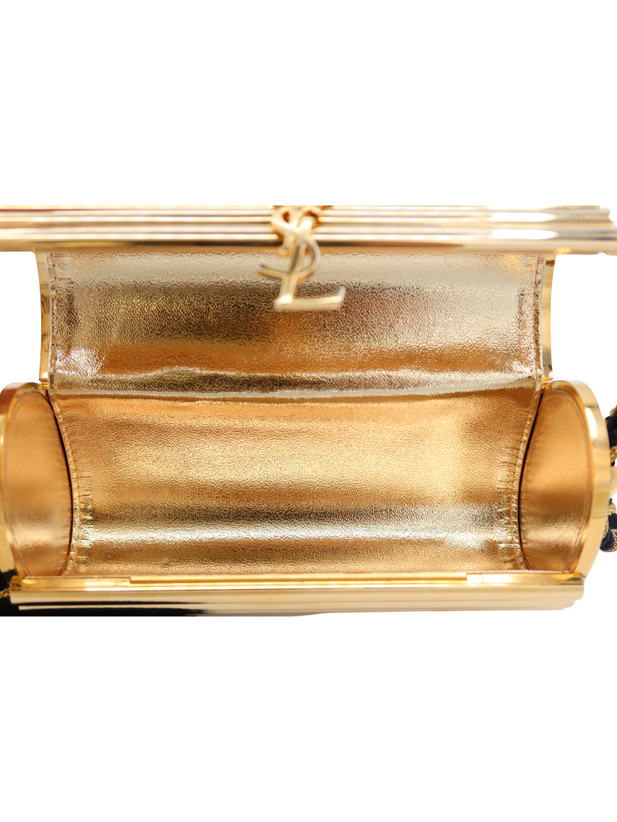 Yves Saint Laurent Vintage Gold-Tone Metal Opium Bag