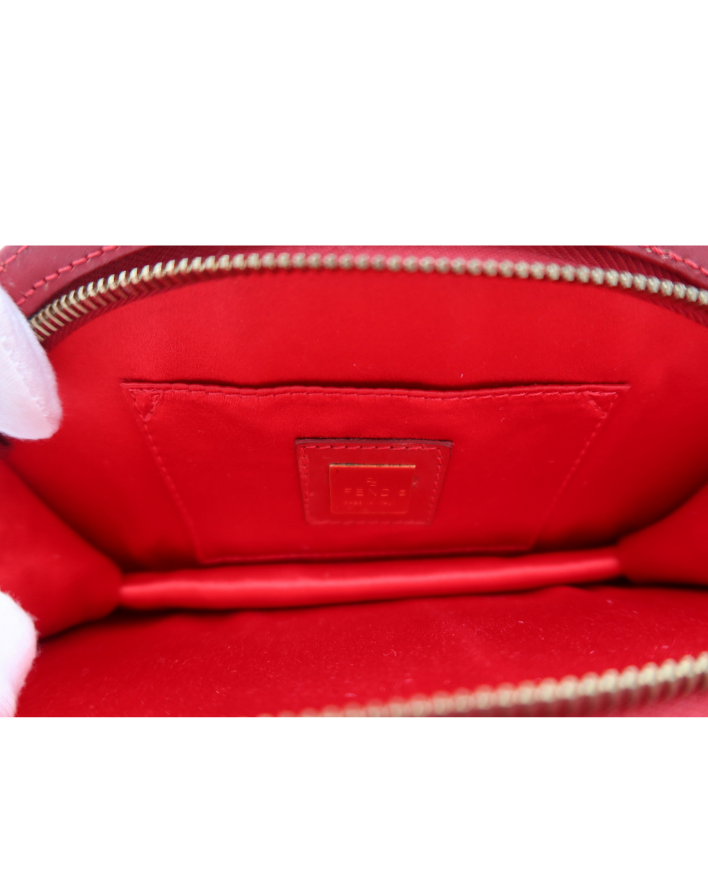 Fendi Vintage Red Zucca Chain Shoulder Bag