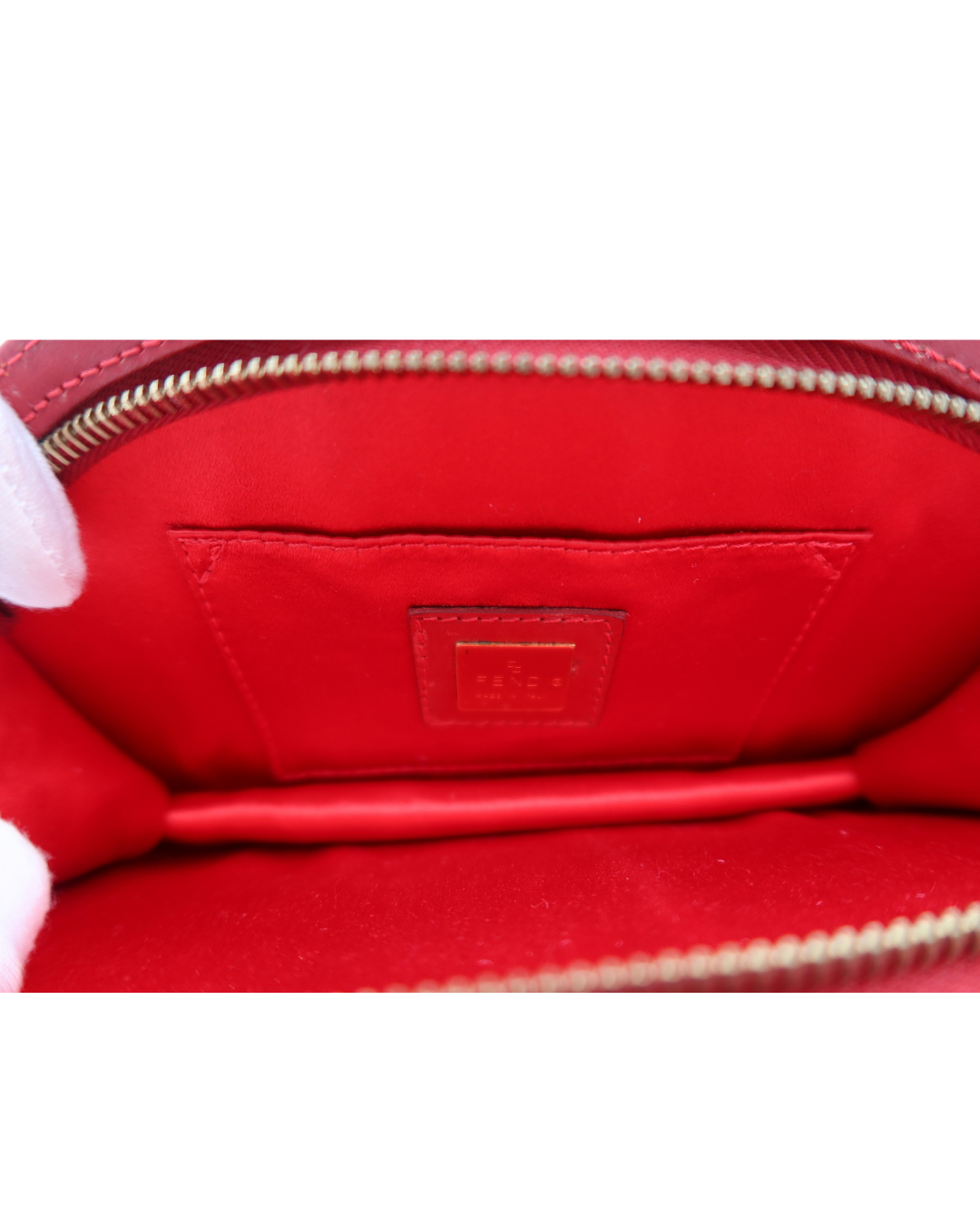 Fendi Vintage Red Zucca Chain Shoulder Bag