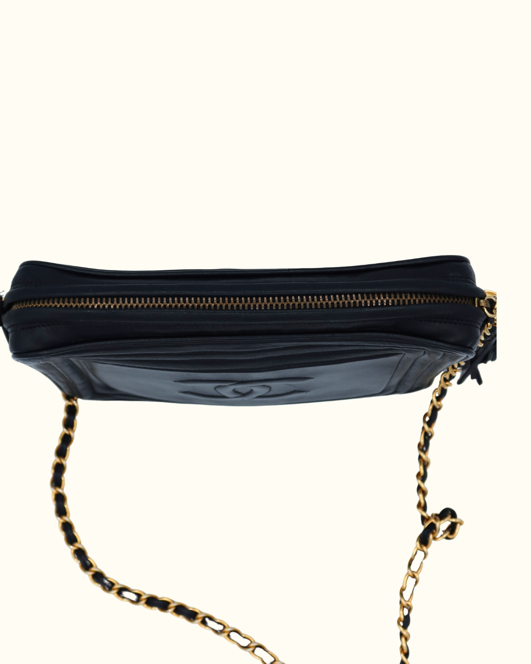 Chanel Coco Mark Lamb Fringe Chain Shoulder Bag