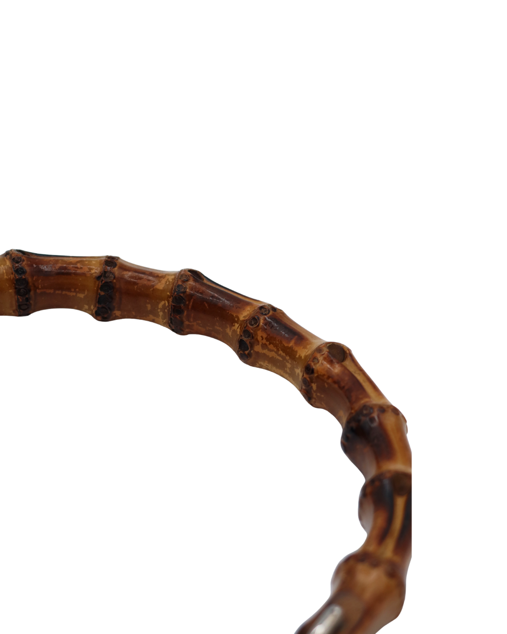 Gucci Vintage Diamante Brown Nylon Bamboo Bag