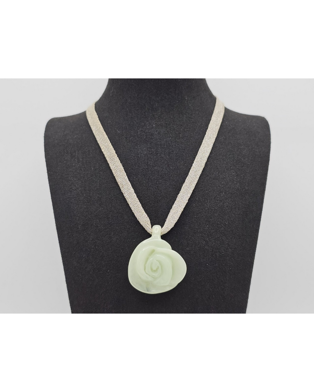 Chanel Camellia Mint Green Resin Choker Necklace Spring 2002