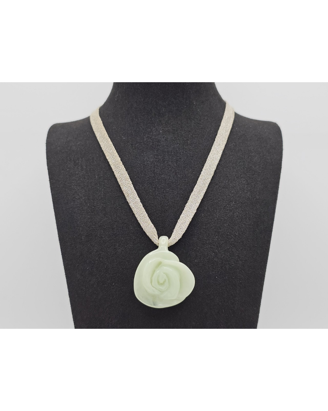 Chanel Camellia Mint Green Resin Choker Necklace Spring 2002