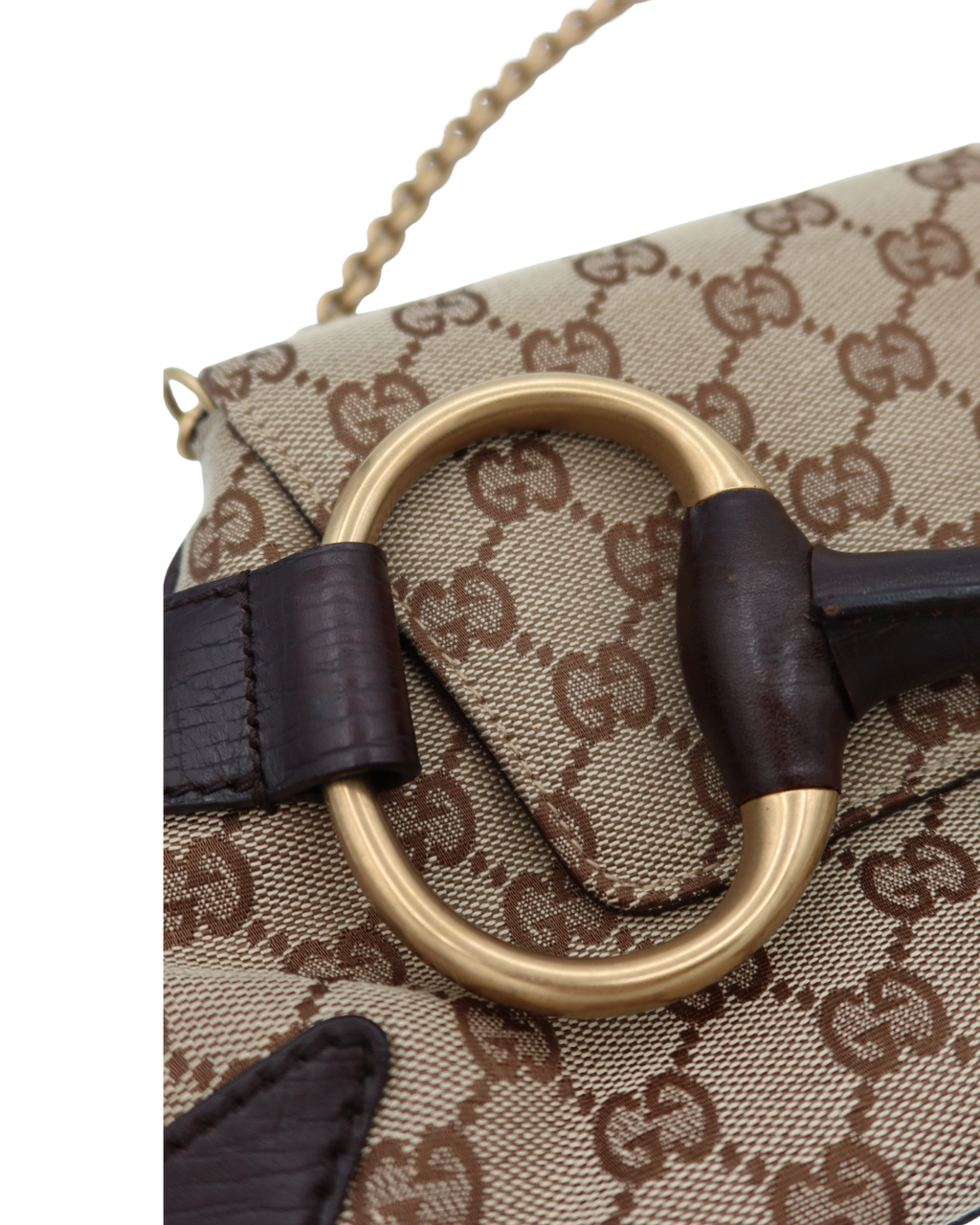 Gucci by Tom Ford Brown CC Canvas Horsebit Bag