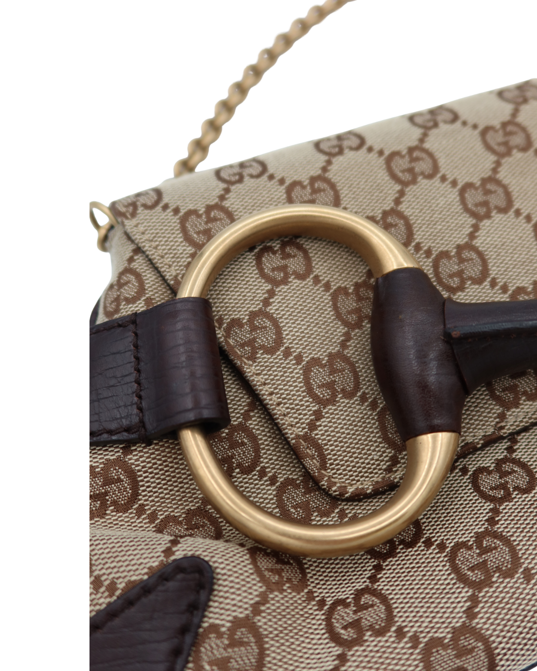 Gucci by Tom Ford Brown CC Canvas Horsebit Bag