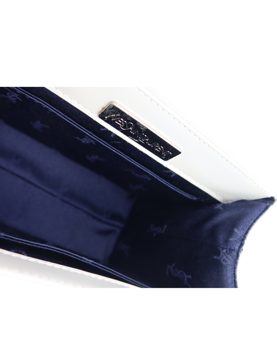 Yves Saint Laurent Vintage Light Gray Leather Top Handle Bag