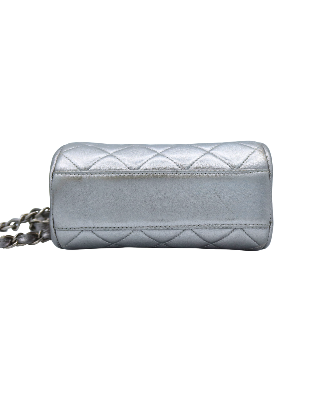 Chanel Silver Quilted Lambskin Chain Shoulder Bag 1996–1997