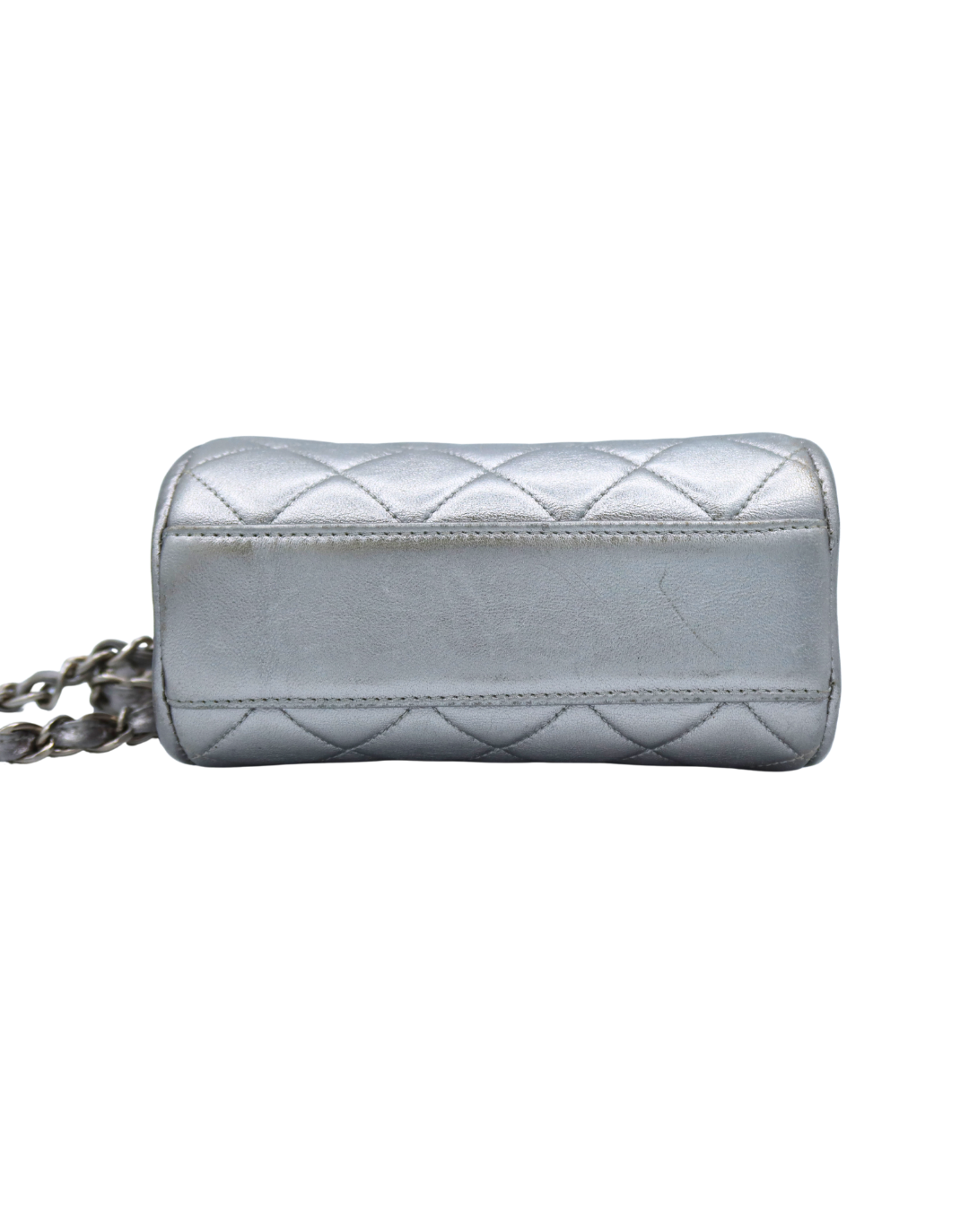 Chanel Silver Quilted Lambskin Chain Shoulder Bag 1996–1997