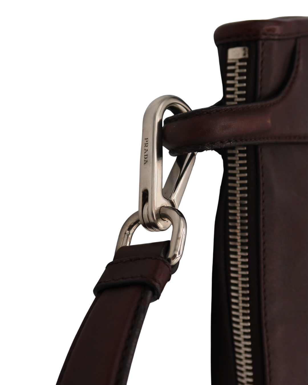 Prada Brown Leather Shoulder Bag