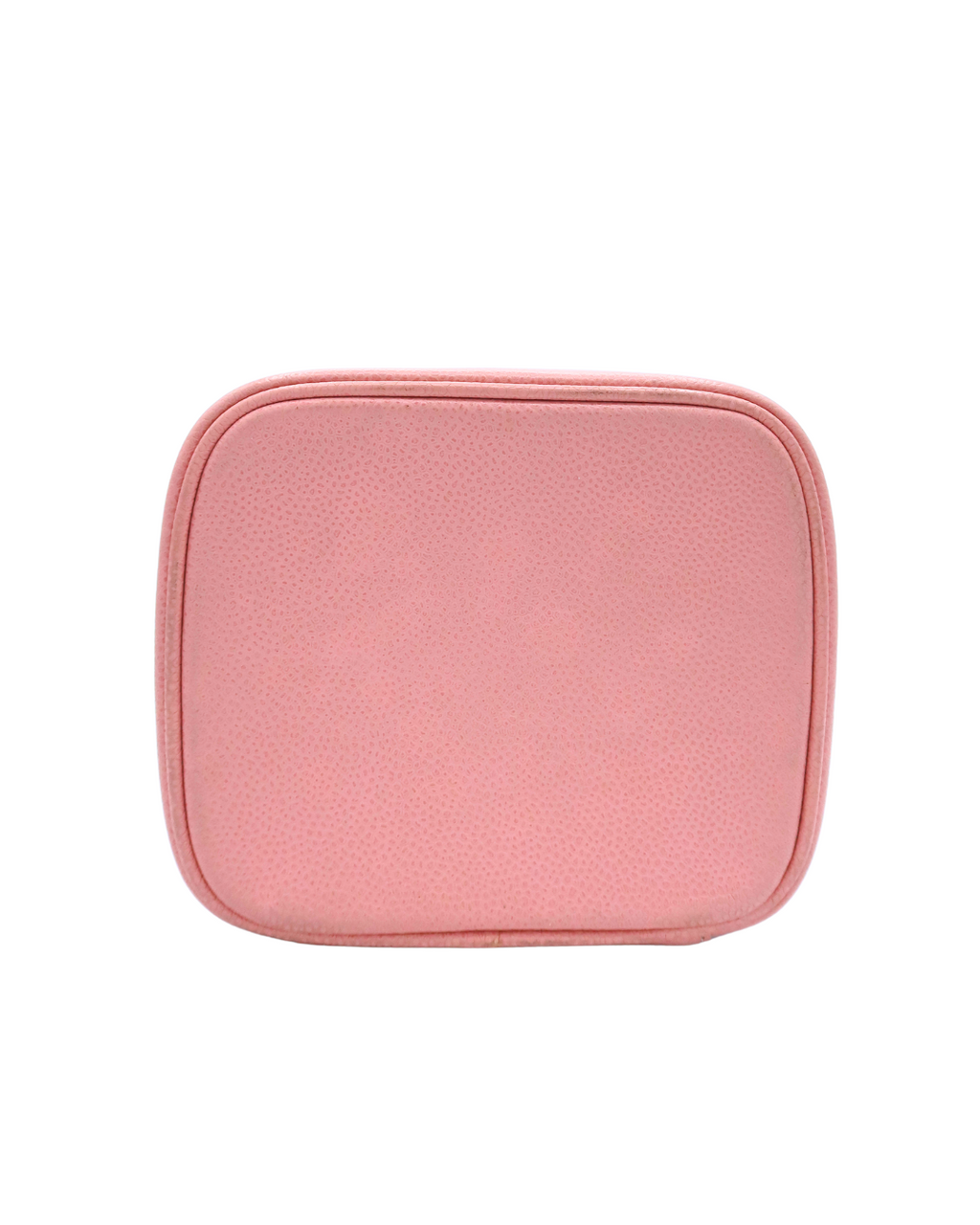 Chanel Pink Leather CC Mark Logo Vanity Bag