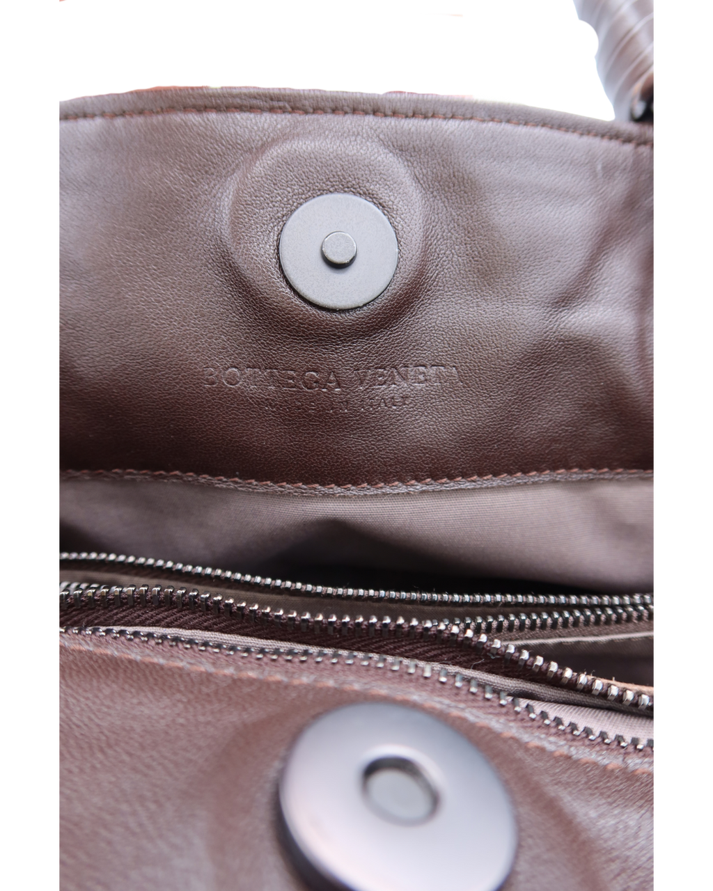 Bottega Veneta Brown Intrecciato Leather Top Handle Bag
