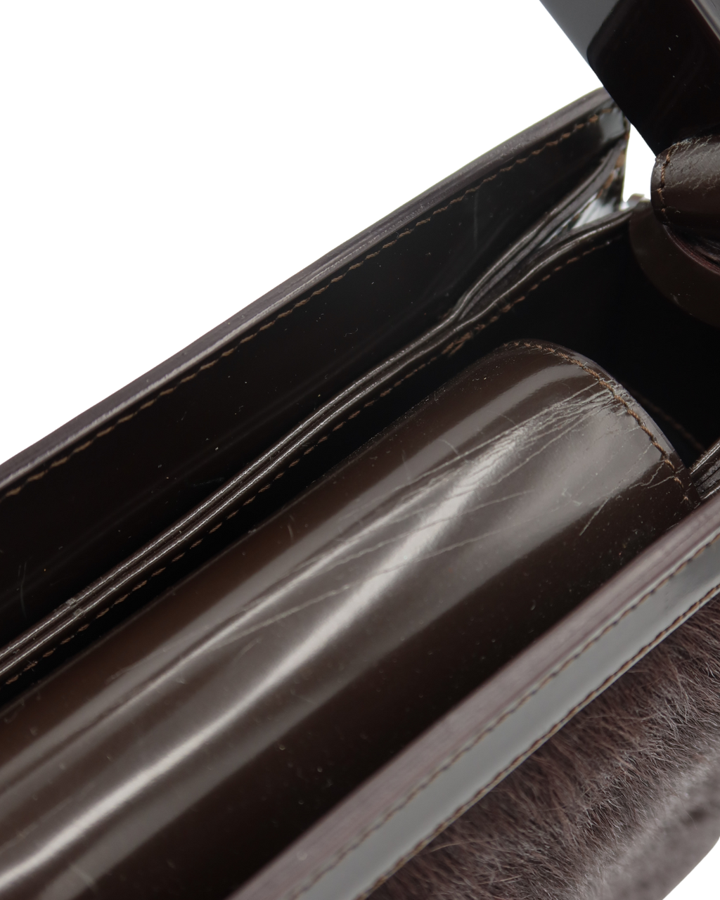 Celine Brown Pony Hair Top Handle Bag