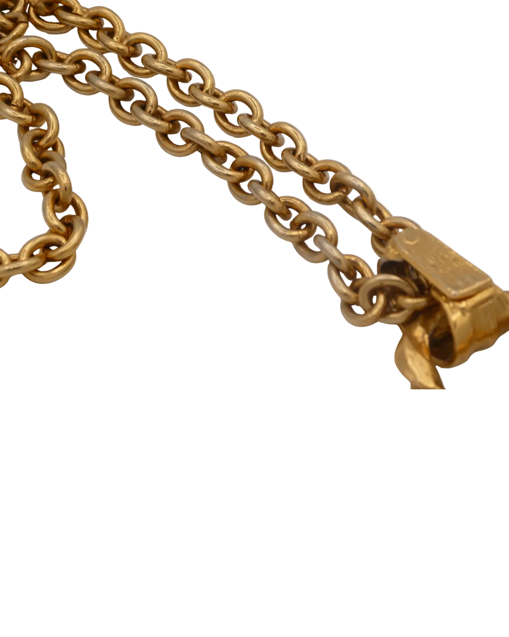 YSL Vintage Gold Toned Statement Pendant Necklace