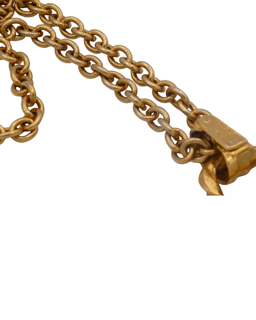 YSL Vintage Gold Toned Statement Pendant Necklace