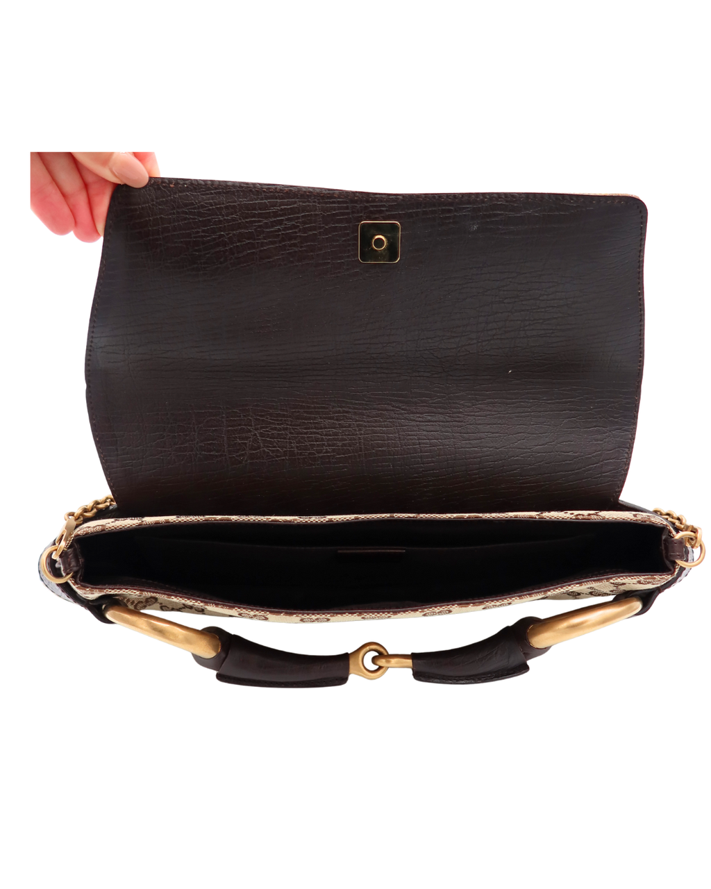 Gucci by Tom Ford Brown CC Canvas Horsebit Bag