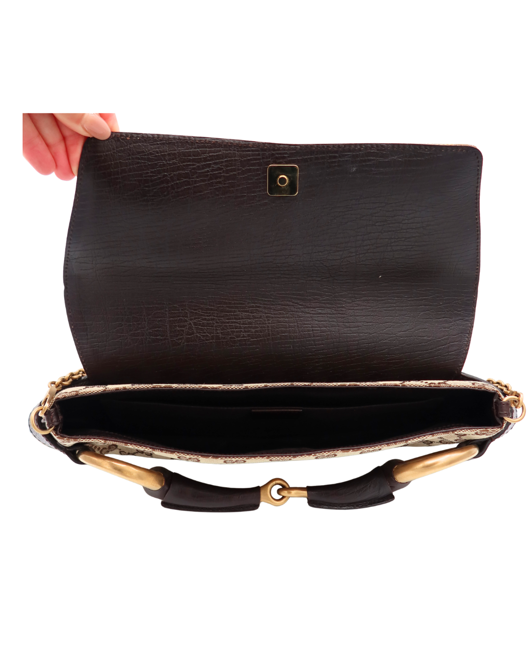 Gucci by Tom Ford Brown CC Canvas Horsebit Bag