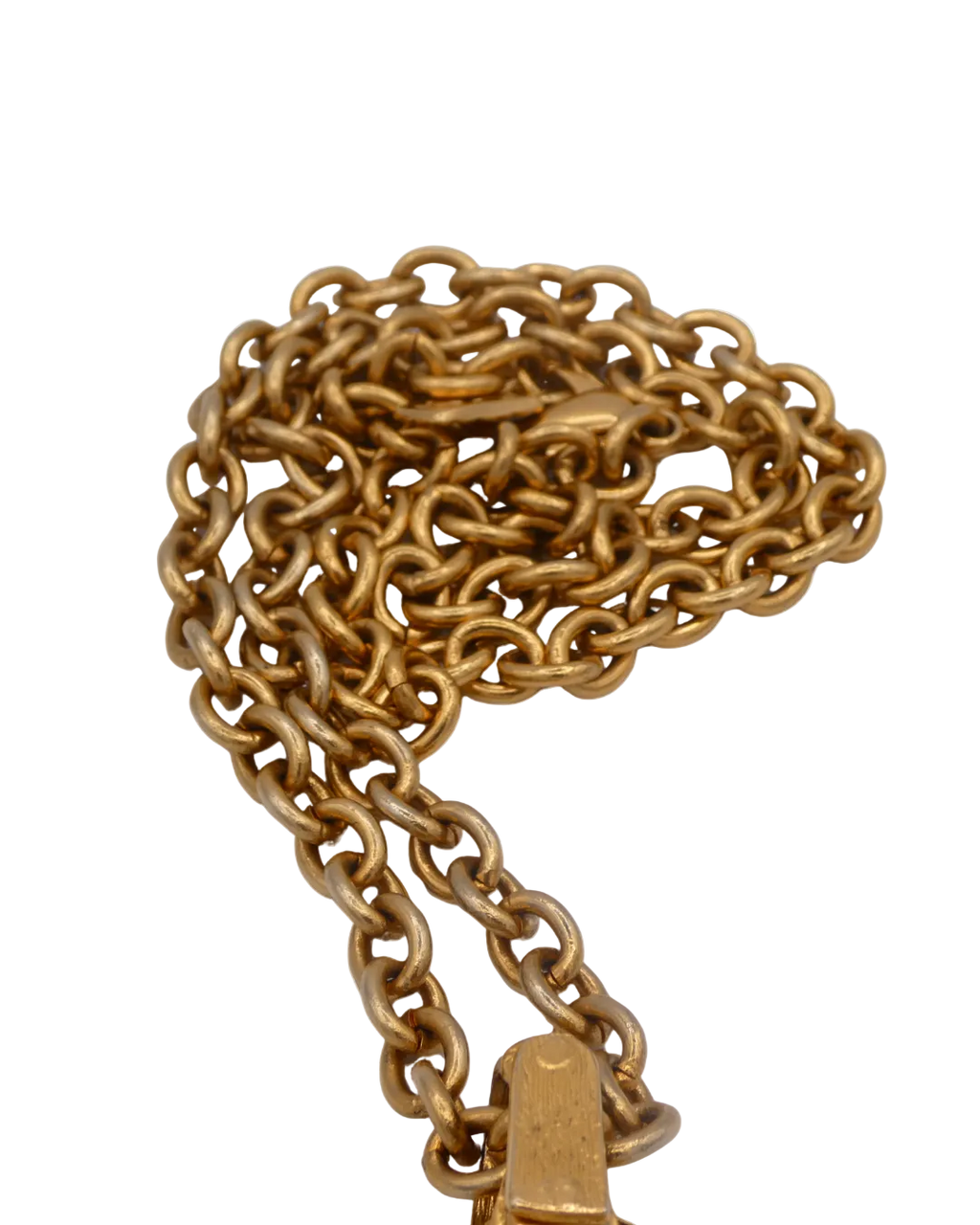 YSL Vintage Gold Toned Statement Pendant Necklace