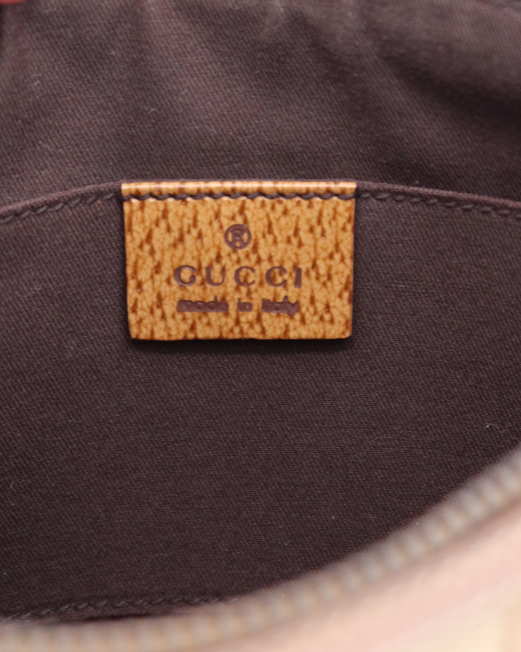 Gucci Bamboo GG Beige Canvas Pouch