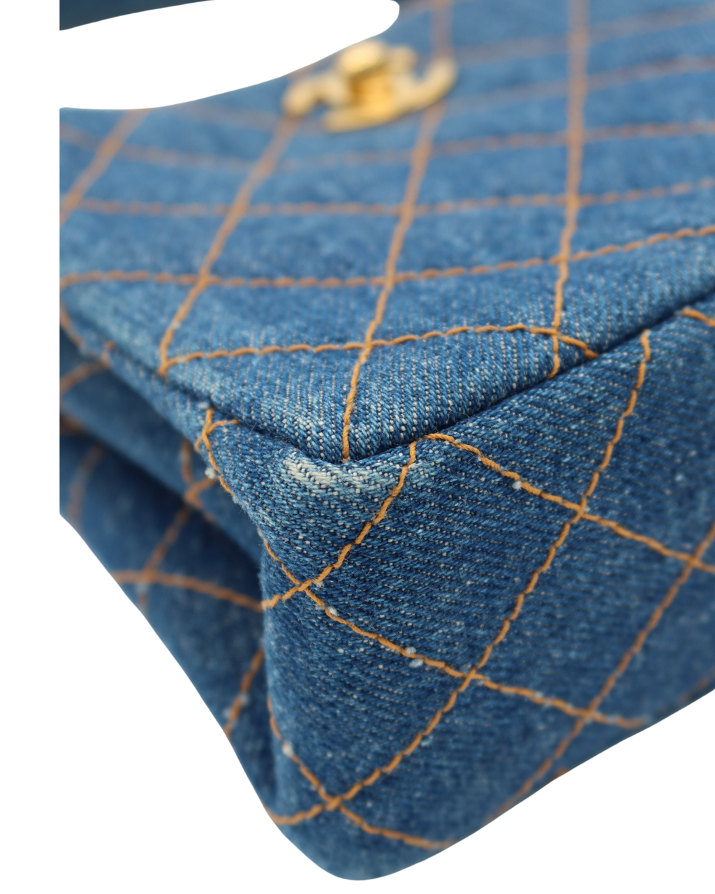 Chanel Vintage Blue Denim Matelassé Double Sided Mini Hand Bag