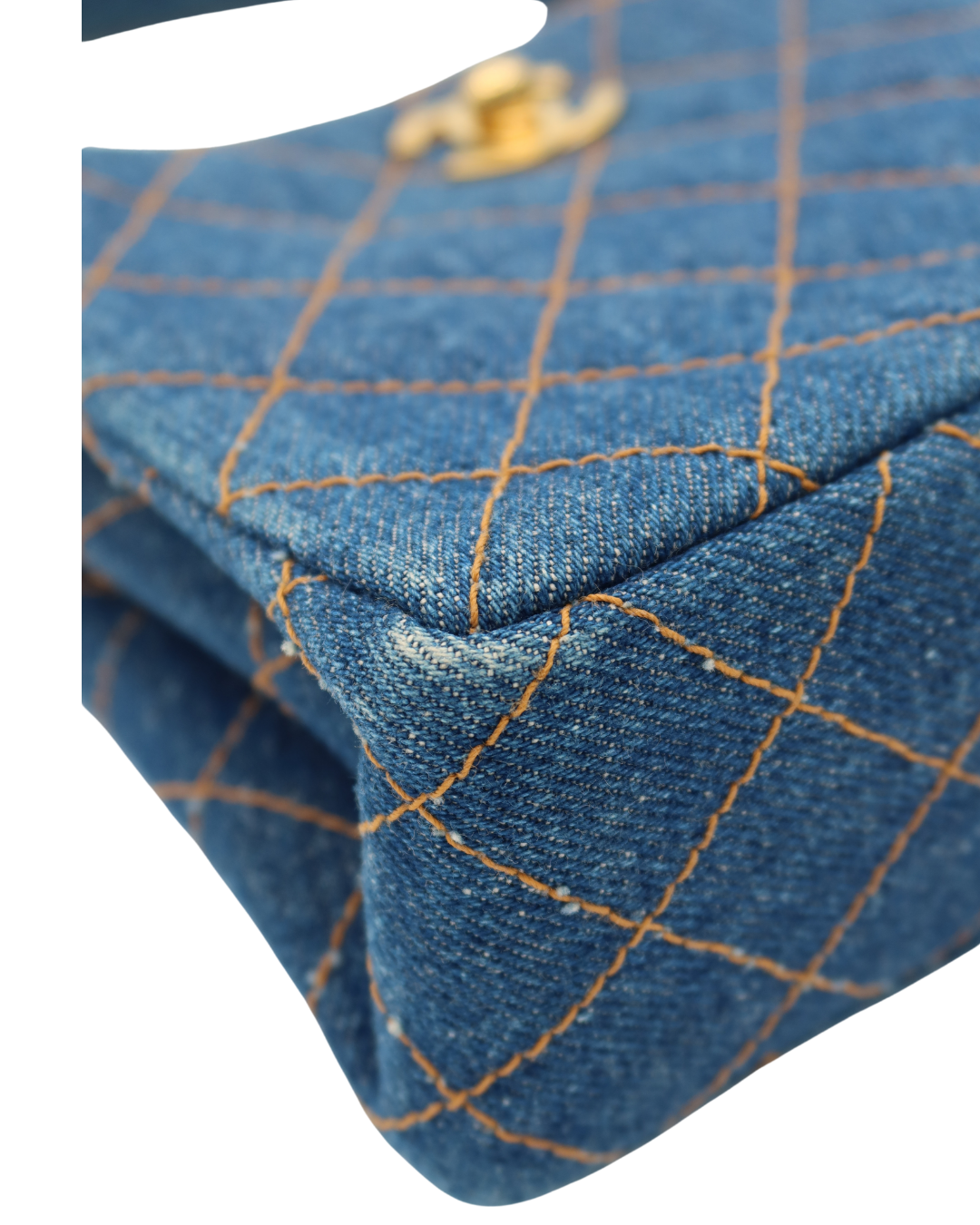 Chanel Vintage Blue Denim Matelassé Double Sided Mini Hand Bag