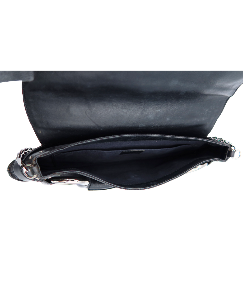 Gucci Vintage Black Monogram Canvas Studded Horsebit Bag