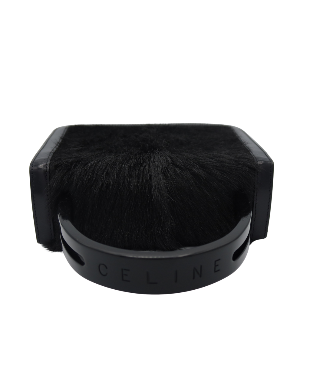 Celine Black Pony Hair Top Handle Bag 2000