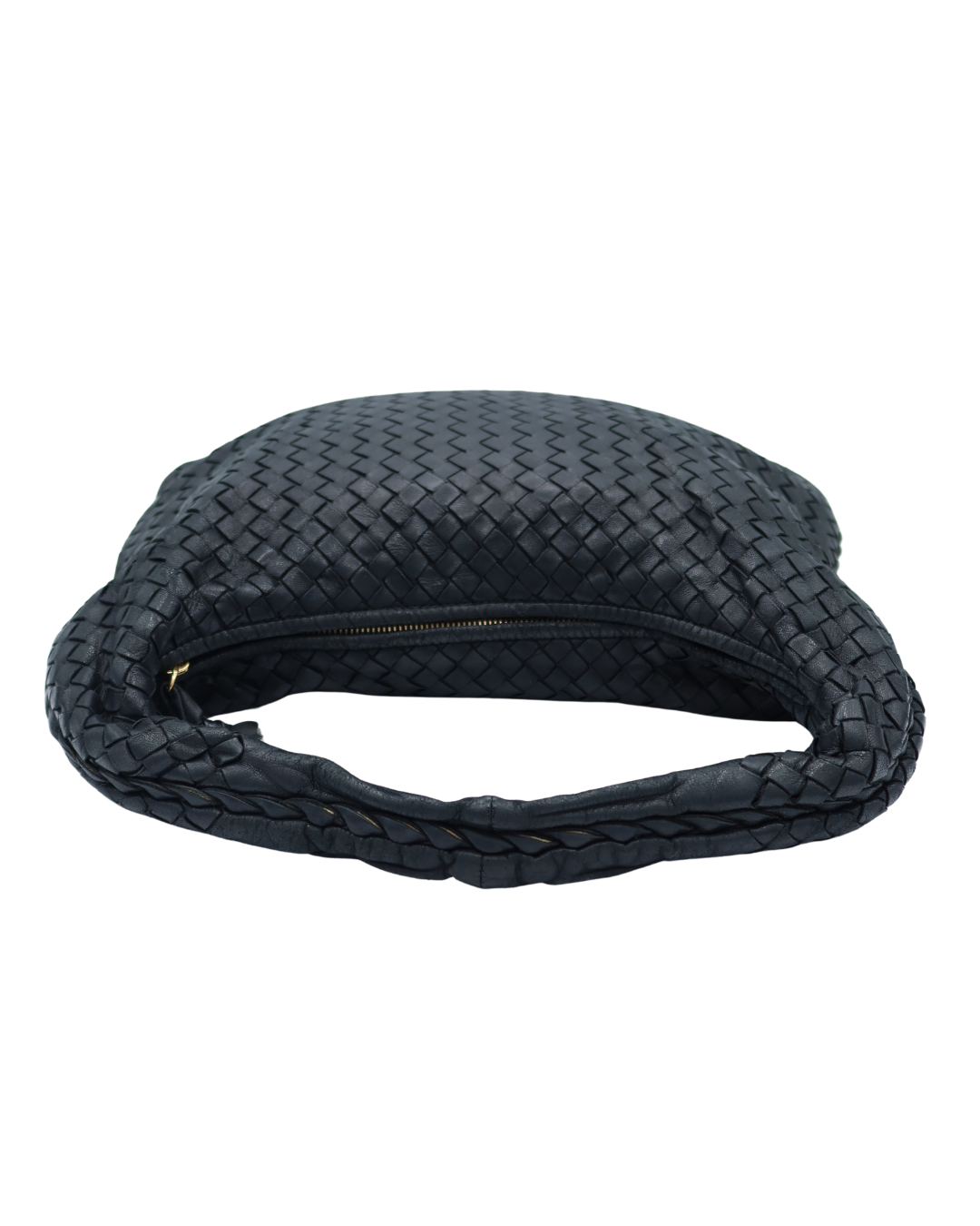 Bottega Black Intrecciato Hobo Bag