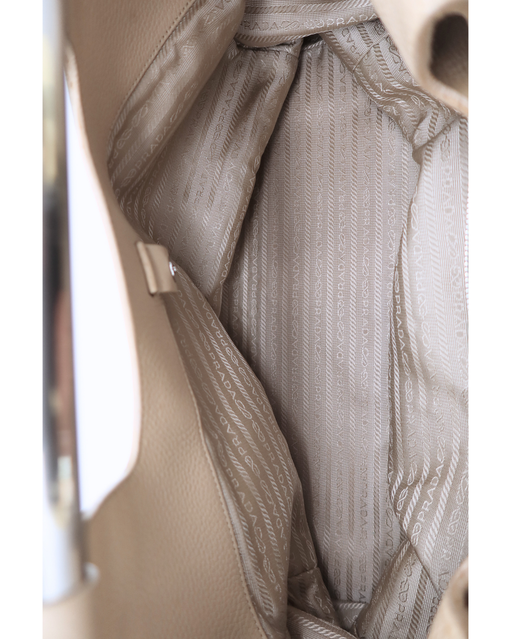 Prada Vintage Vitello Daino Bar Bag in Cream SS 2003