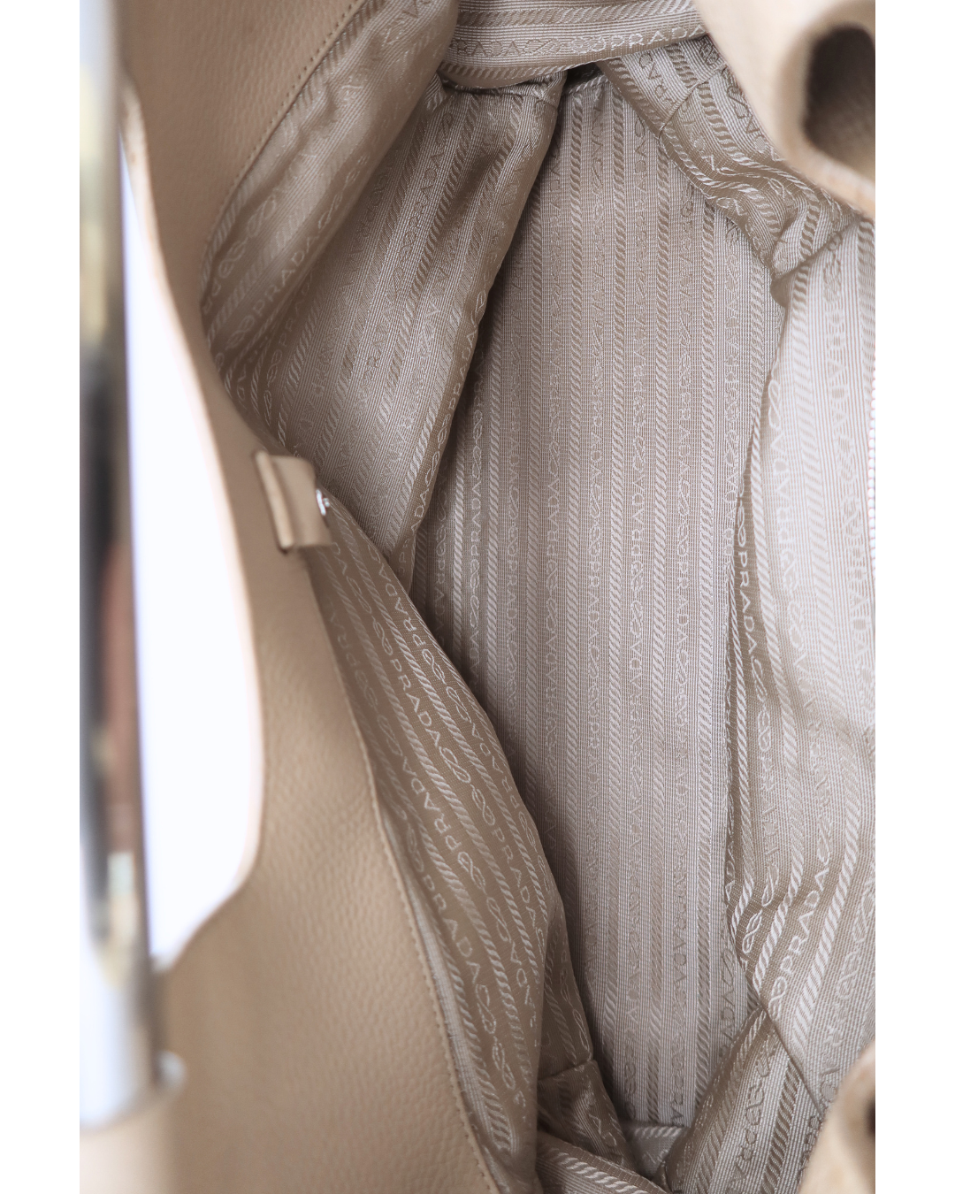 Prada Vintage Vitello Daino Bar Bag in Cream SS 2003