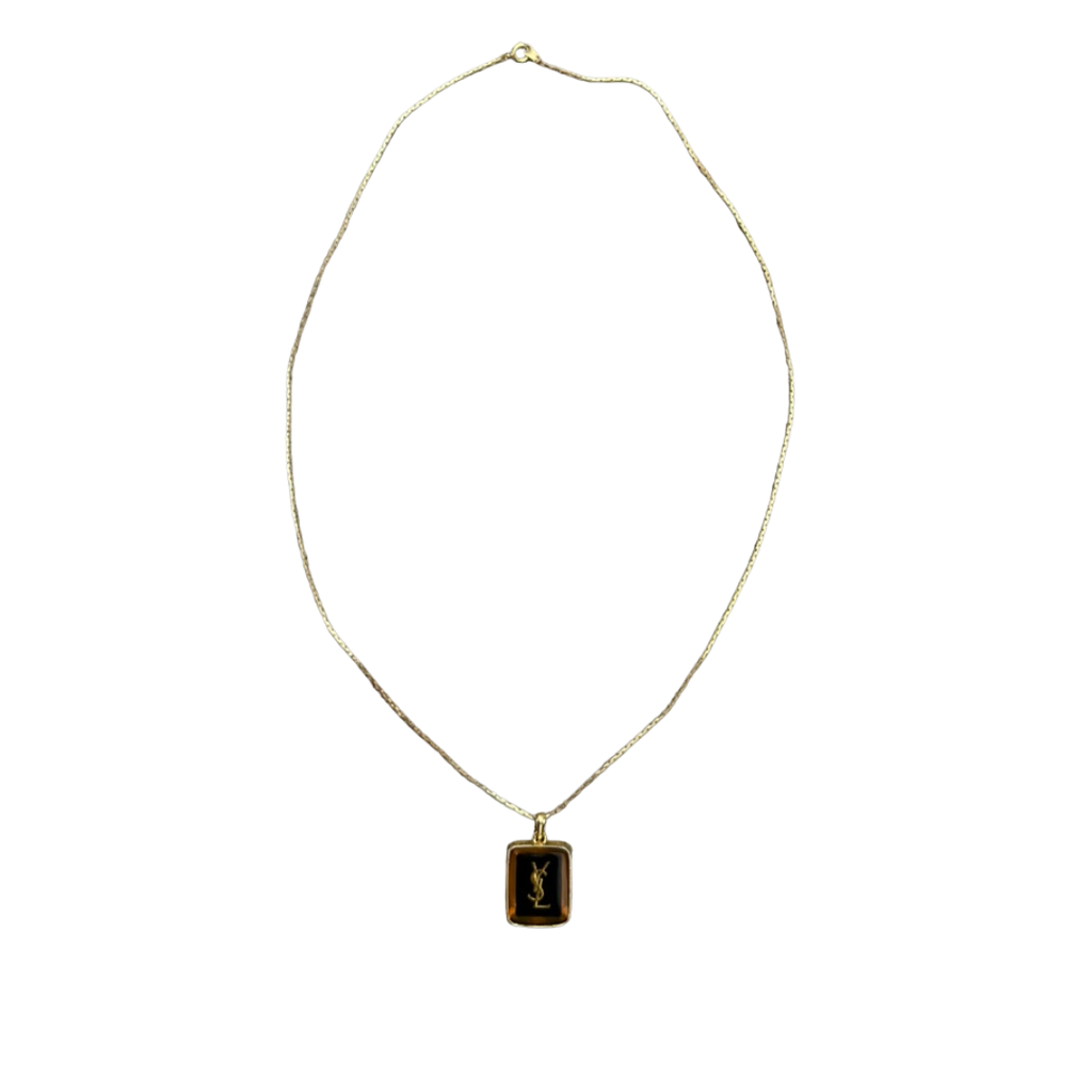 YSL Brown Pendant Necklace