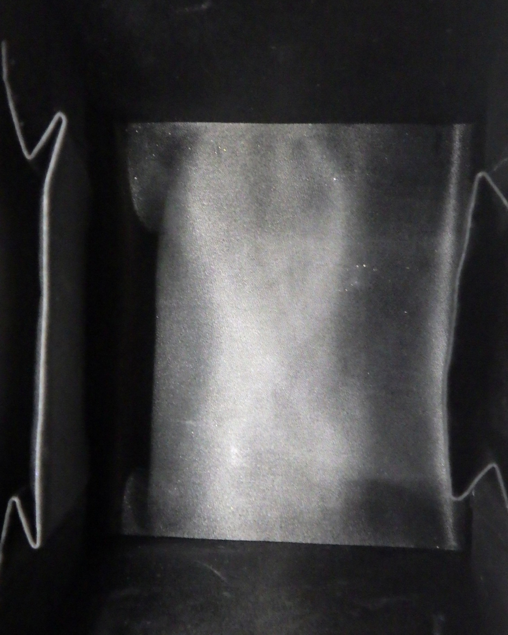 YSL Vintage Black Satin Box Bag with Rhinestone Heart