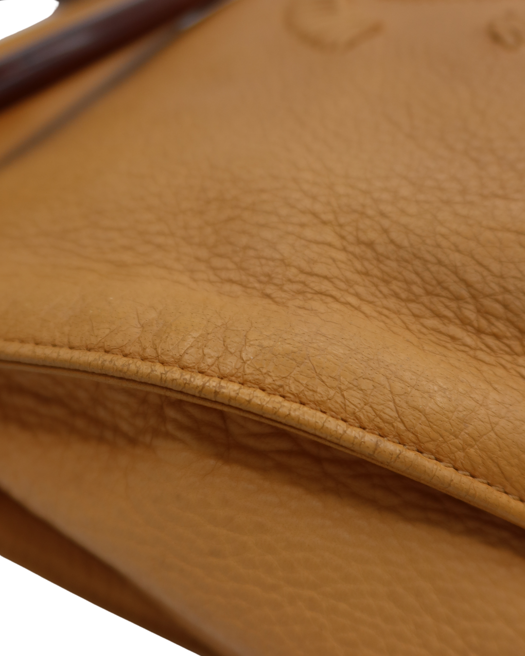Chanel Vintage Yellow Leather Bag with Wood Handle 2003-2004