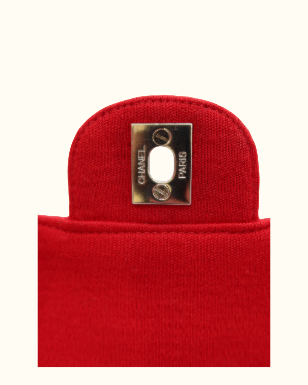 Chanel Classic Red Cotton Double Flap Bag