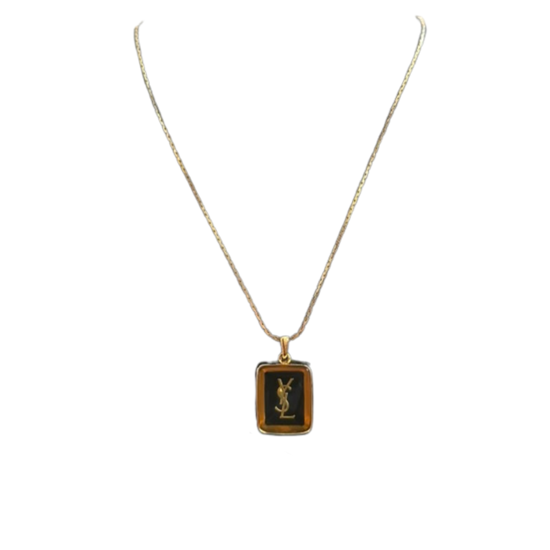 YSL Brown Pendant Necklace