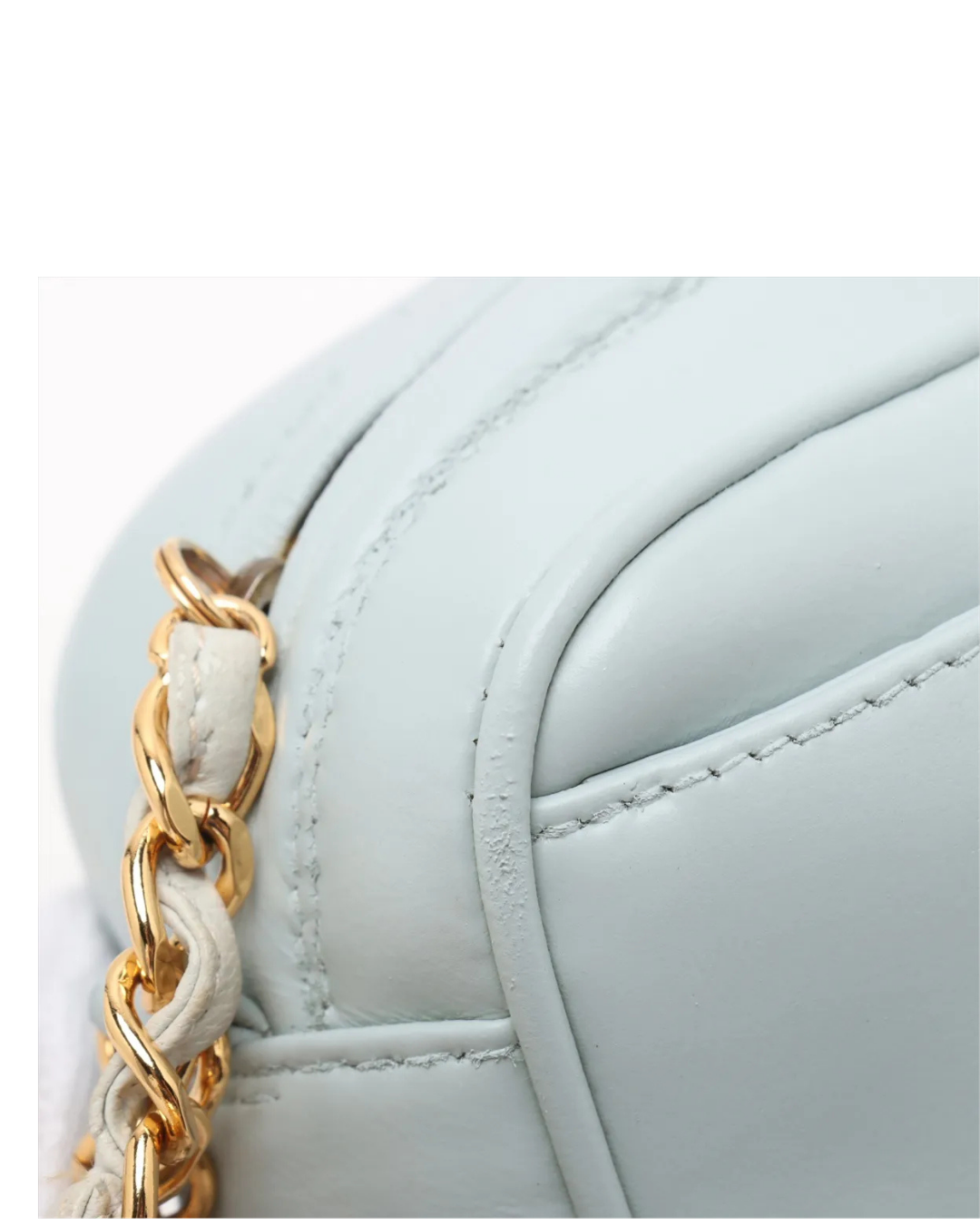 Chanel Rare Vintage Blue Triple Coco Leather Chain Fringe Shoulder Bag 1994-1996