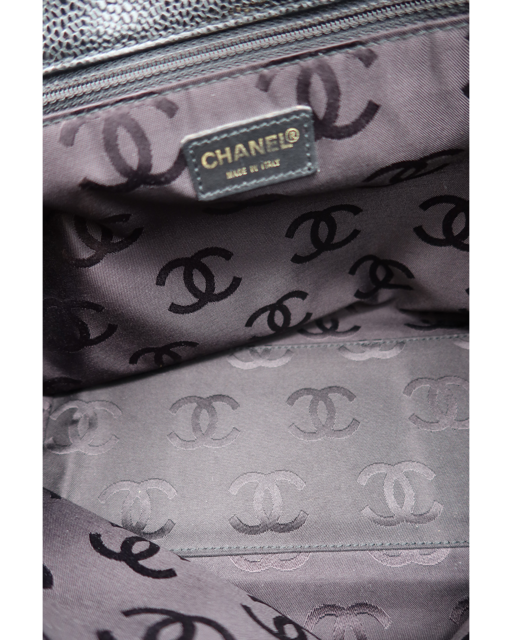 Chanel Black Caviar Wood Tote 2002-2003