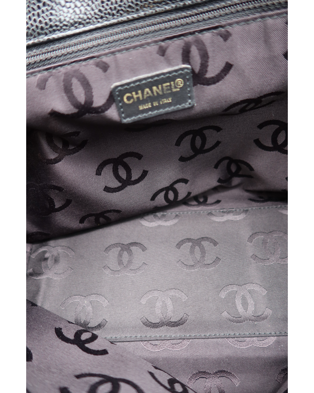 Chanel Black Caviar Wood Tote 2002-2003