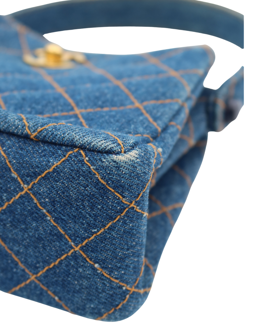Chanel Vintage Blue Denim Matelassé Double Sided Mini Hand Bag