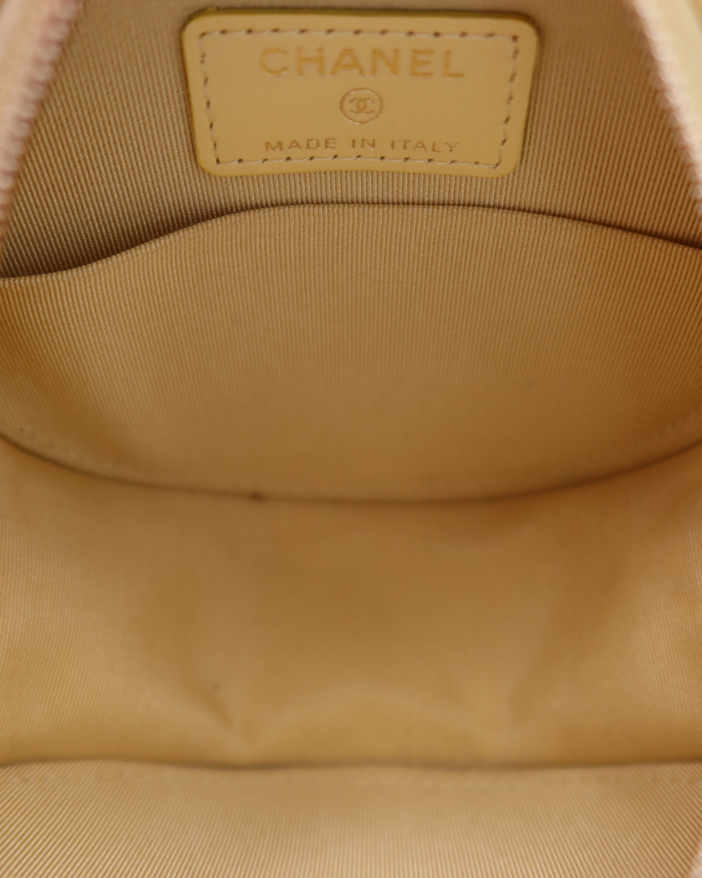 Chanel Round Clutch with Chain Mini Quilted Iridescent Caviar Leather Crossbody