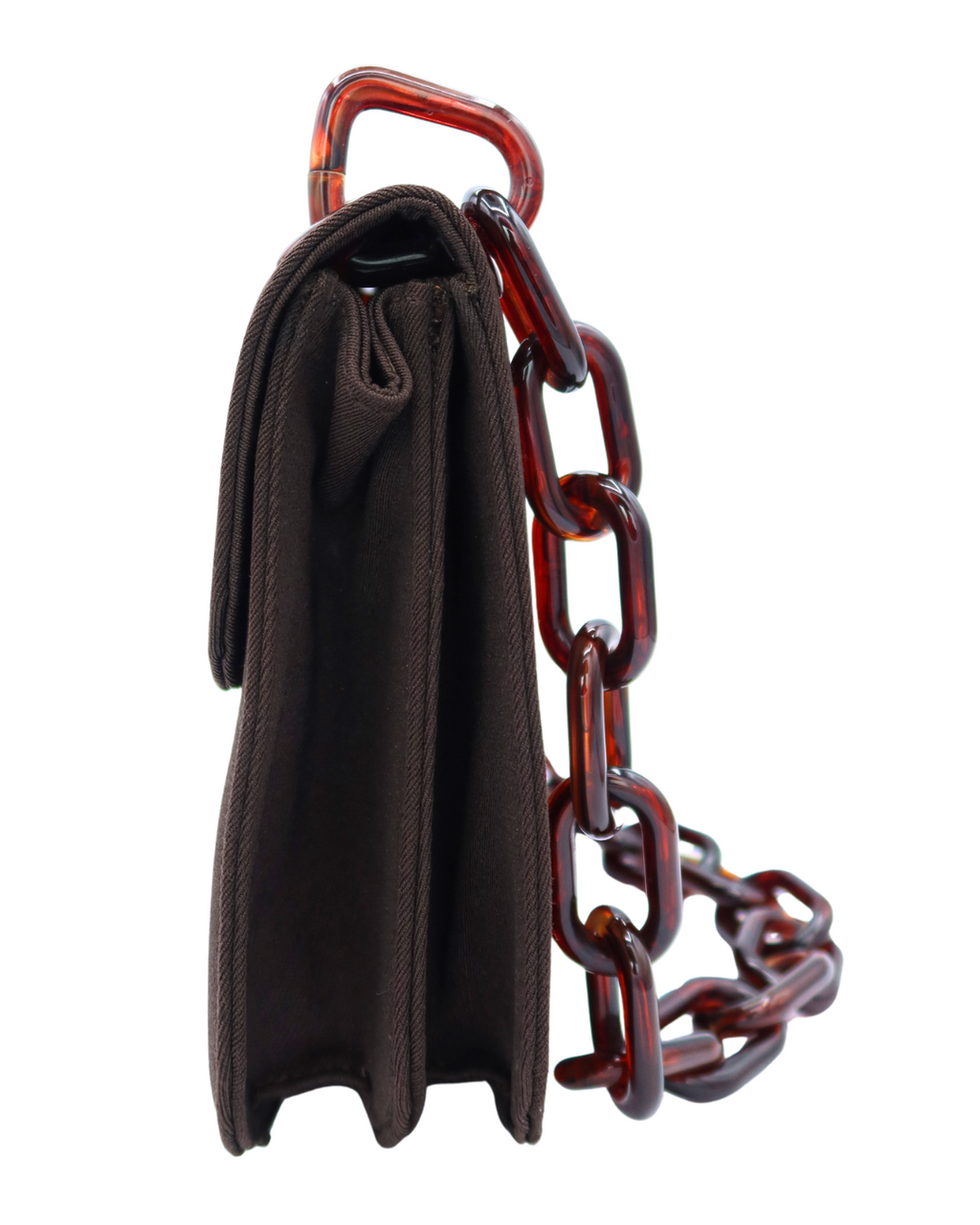 Prada Tessuto Cleo Swing Shoulder Bag in Brown